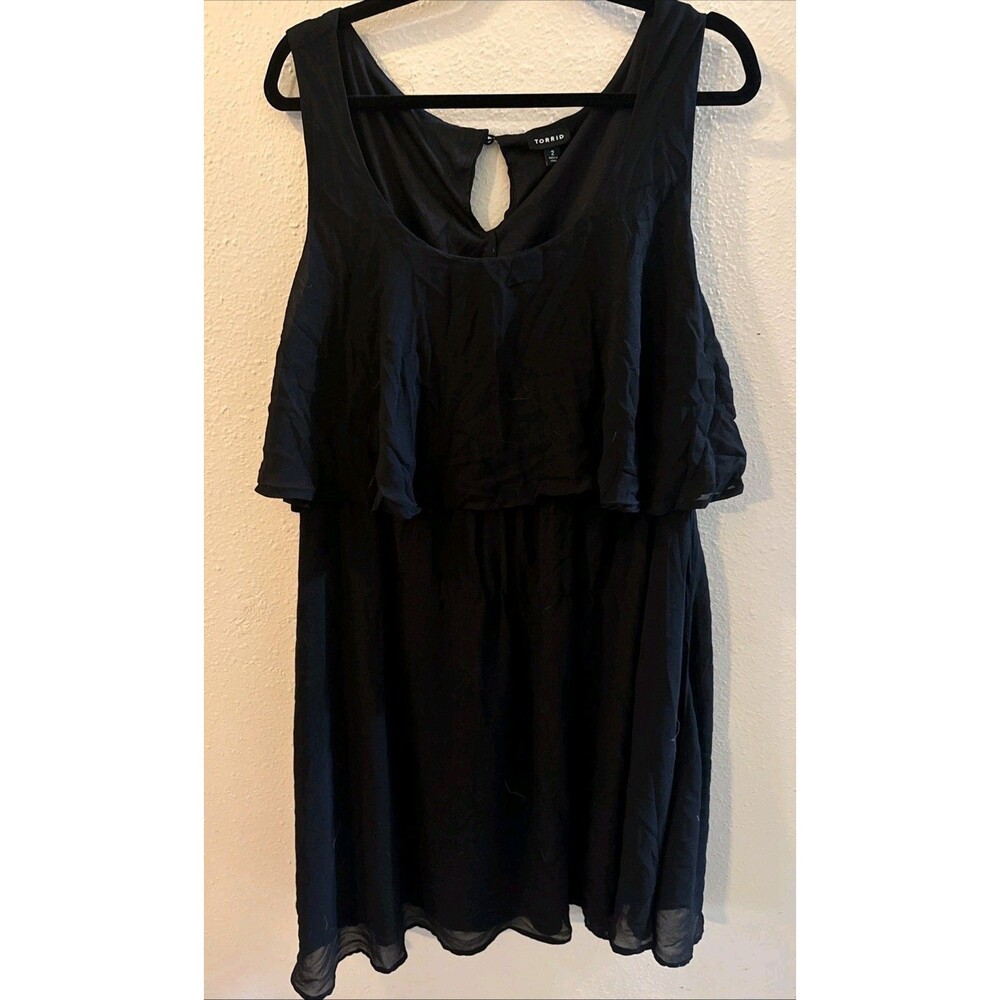 Torrid Plus Size 2/2xl Black Chiffon Dress Tank Midi
